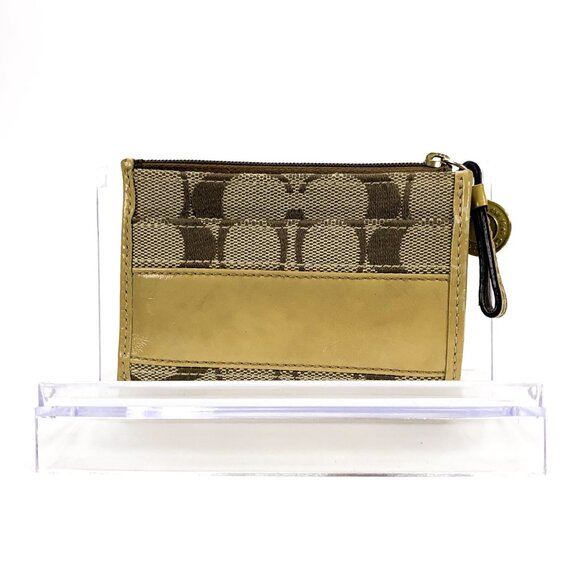 COACH Signature Mini Card Case Holder w/Key Ring - Picture 5 of 9